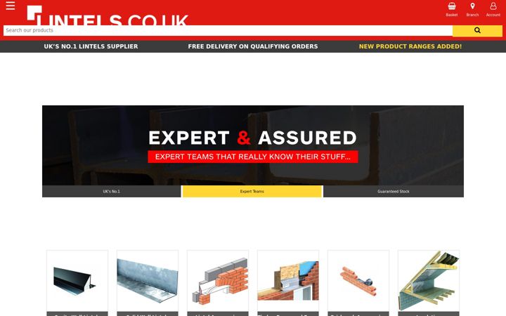 Screenshot of lintels.co.uk