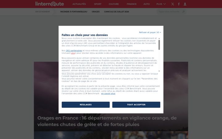 Screenshot ta' linternaute.com