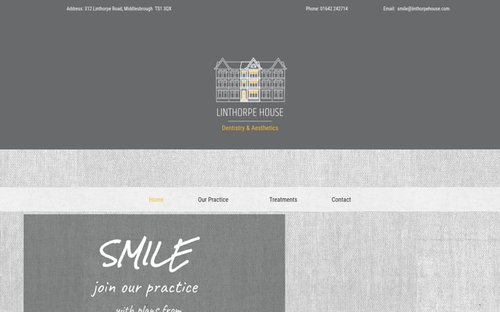 Screenshot of linthorpehouse.com
