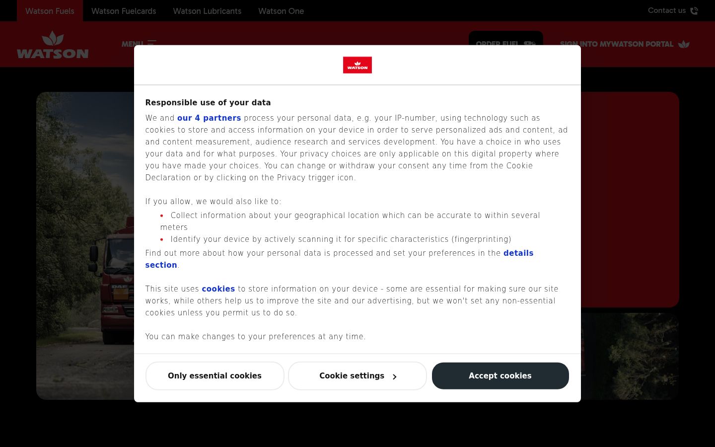 Screenshot of the consent banner shown before any interaction