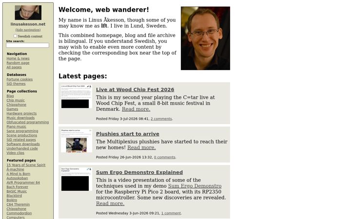 Screenshot of linusakesson.net