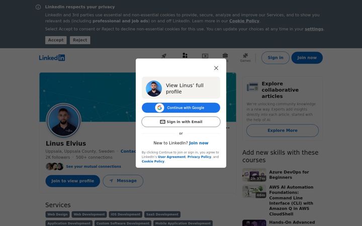 Screenshot of linuselvius.com