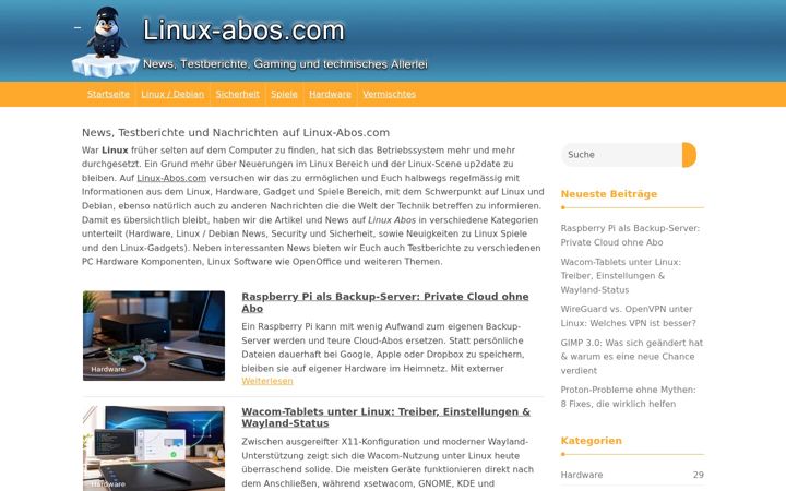 Screenshot of linux-abos.com