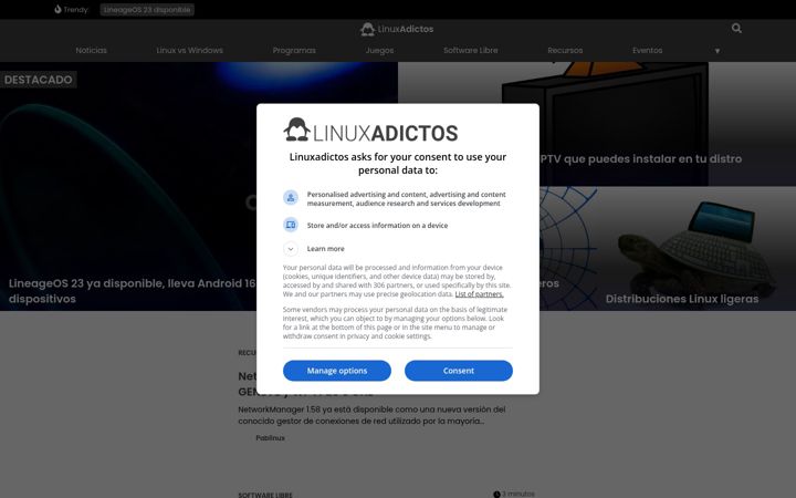 Screenshot of linuxadictos.com