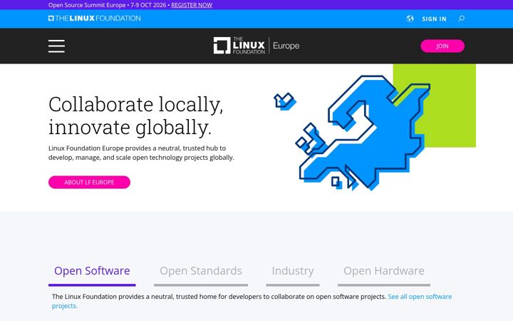 Screenshot of linuxfoundation.eu