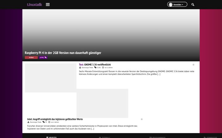 Screenshot of linuxtalk.de