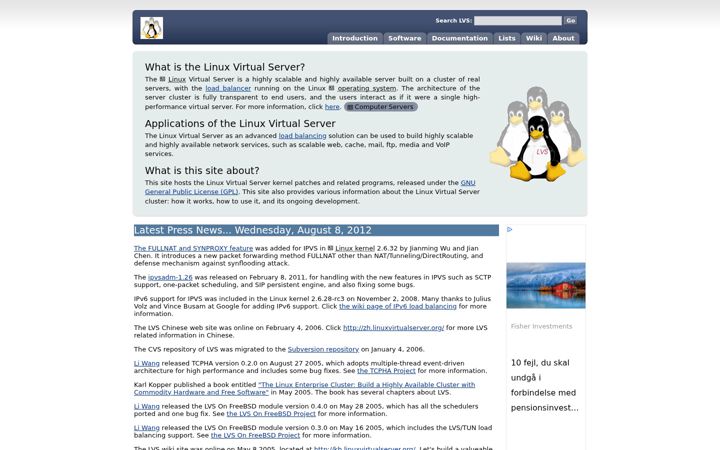 Screenshot of linuxvirtualserver.org