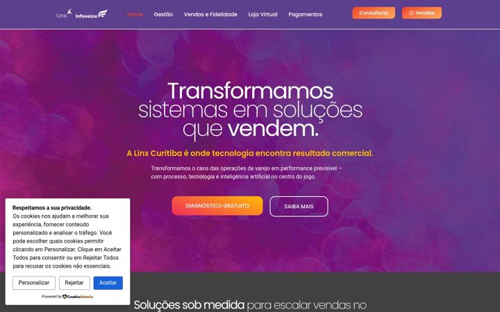 Screenshot of linxcuritiba.com.br