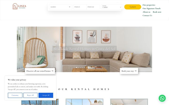 Screenshot of linzaestudio.com