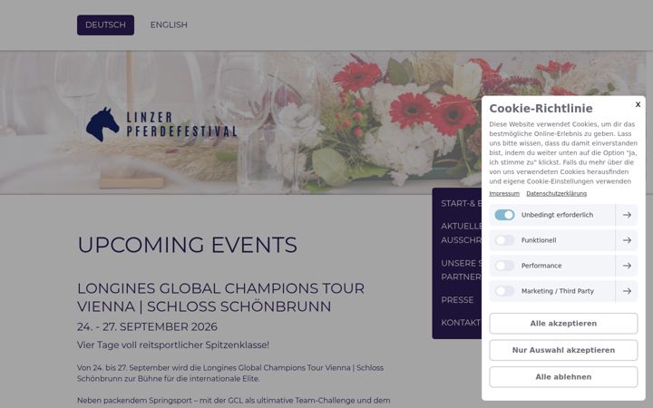 Screenshot of linzerpferdefestival.com