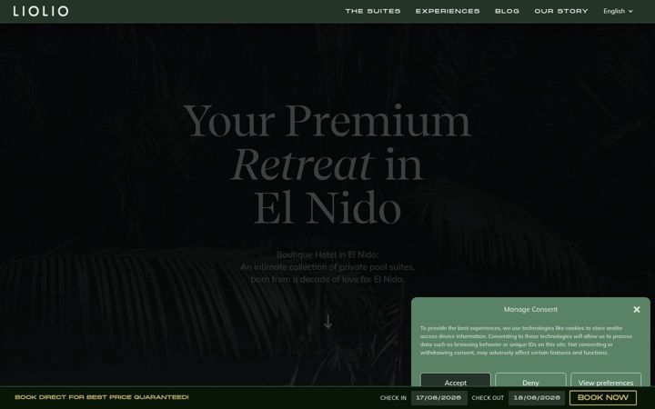 Screenshot of lioliosuites.com