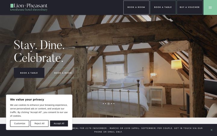 Screenshot of lionandpheasant.co.uk