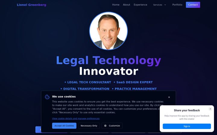 Screenshot of lionelgreenberg.com