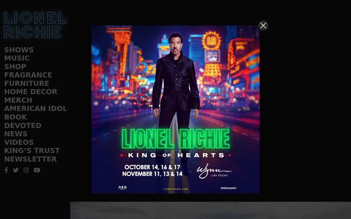 Screenshot of lionelrichie.com