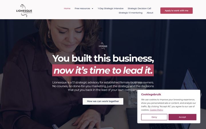 Screenshot of lionesquemarketing.com