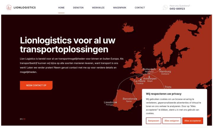 Screenshot of lionlogistics.nl