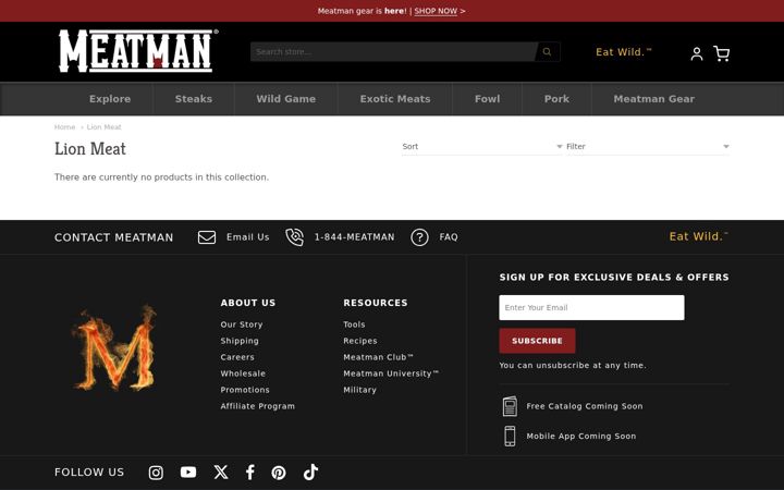 Screenshot of lionmeat.com