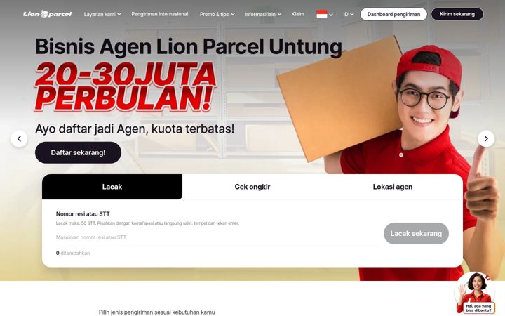 Screenshot of lionparcel.com