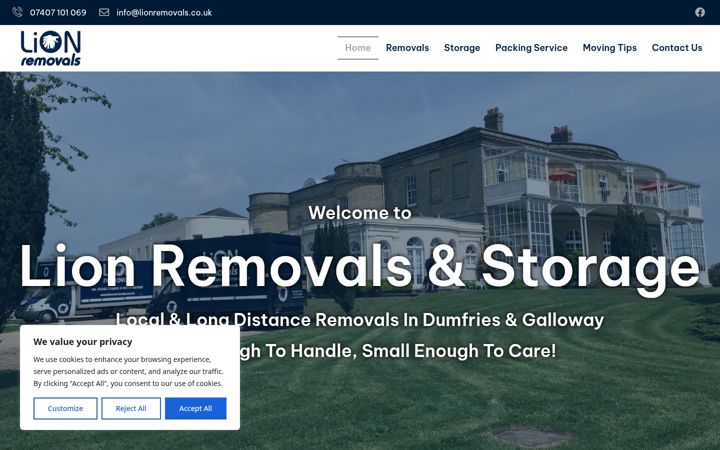 Screenshot of lionremovals.co.uk