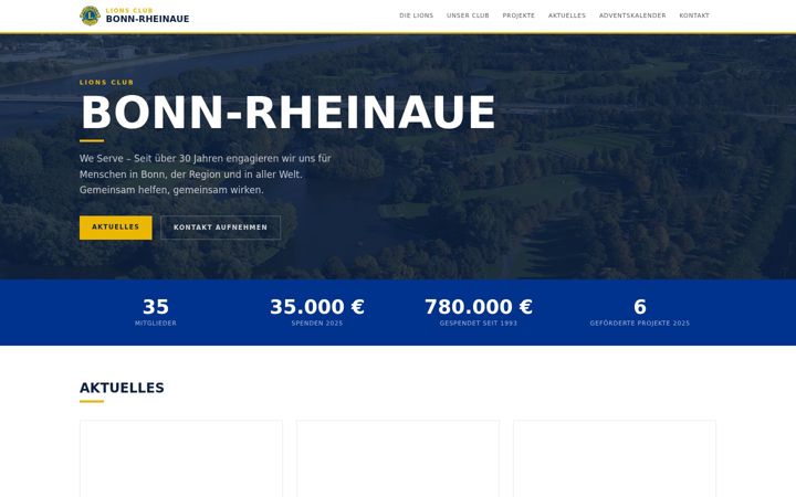 Screenshot of lions-bonn-rheinaue.de