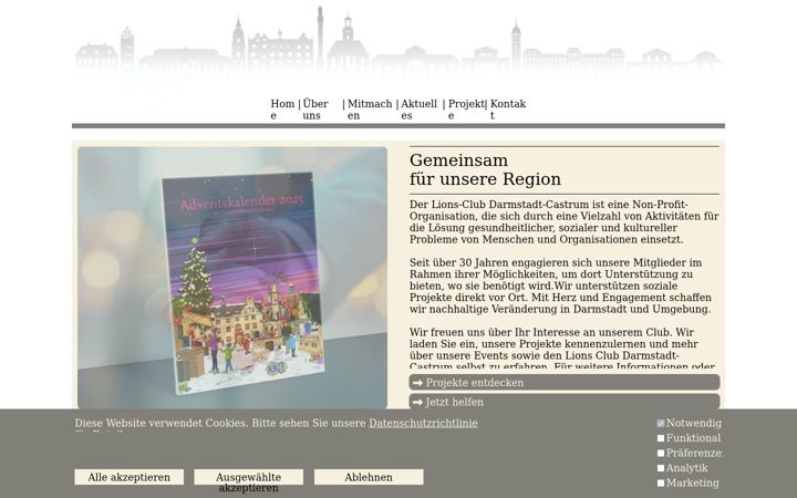 Screenshot of lions-darmstadt-castrum.de
