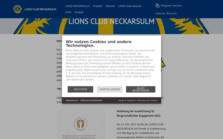 Screenshot of lions-neckarsulm.de