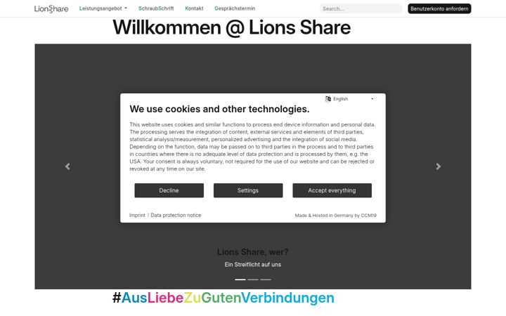 Screenshot of lions-share.eu