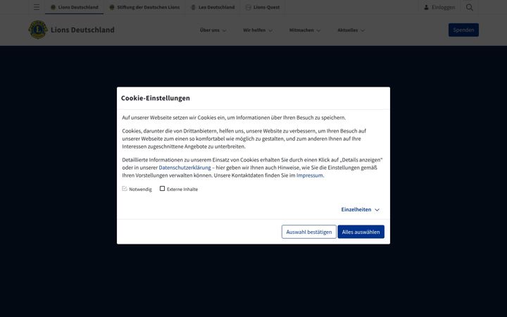 Screenshot of lions.de