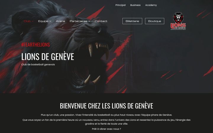 Screenshot of lionsdegeneve.com