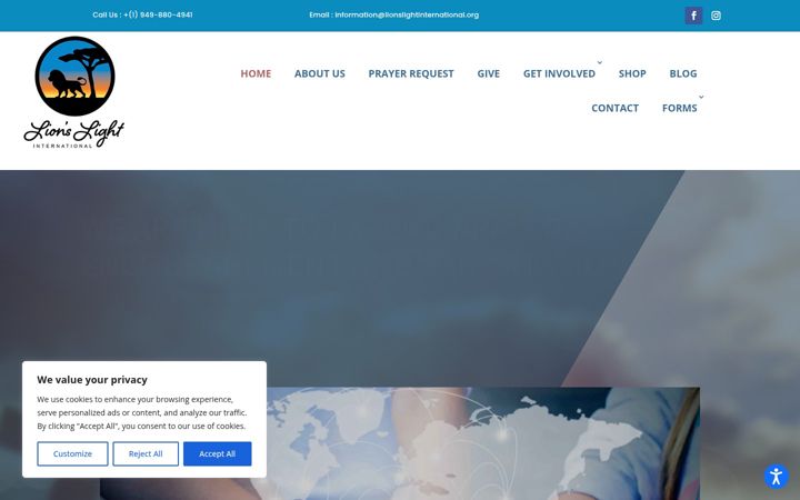 Screenshot of lionslightinternational.org