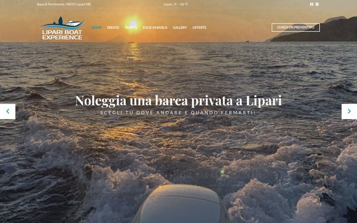 Екранна снимка на lipariboatexperience.com