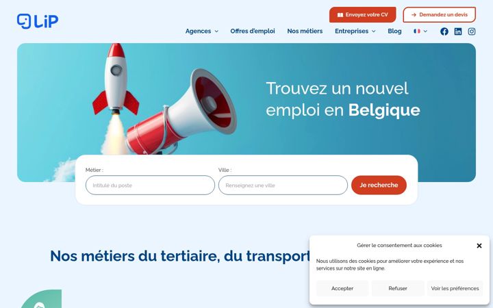 Screenshot of lipbelgique.be