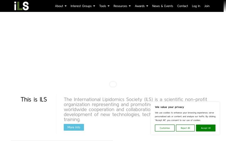 Screenshot of lipidomicssociety.org