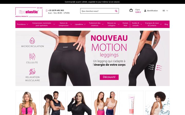 Screenshot of lipoelastic.be