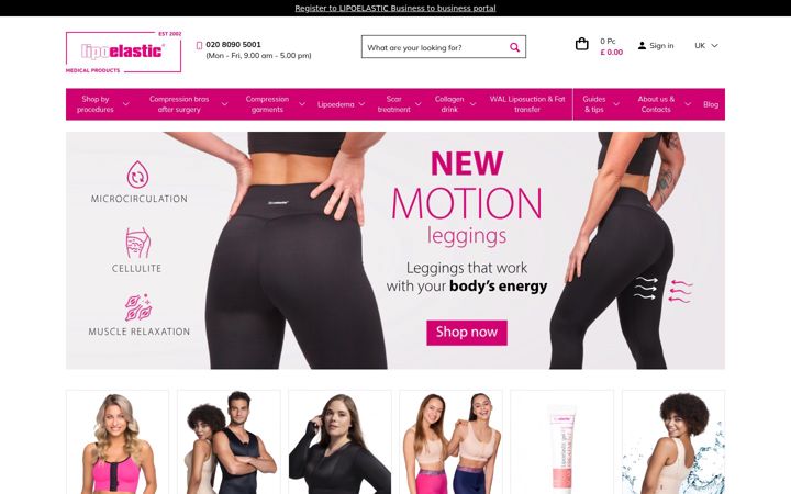 Screenshot of lipoelastic.co.uk