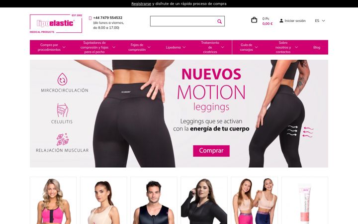 Screenshot stránky lipoelastic.es