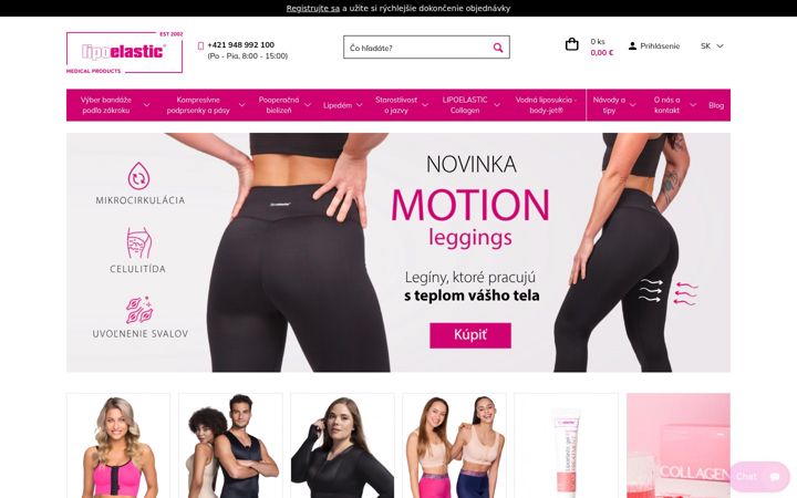 Skärmbild av lipoelastic.sk