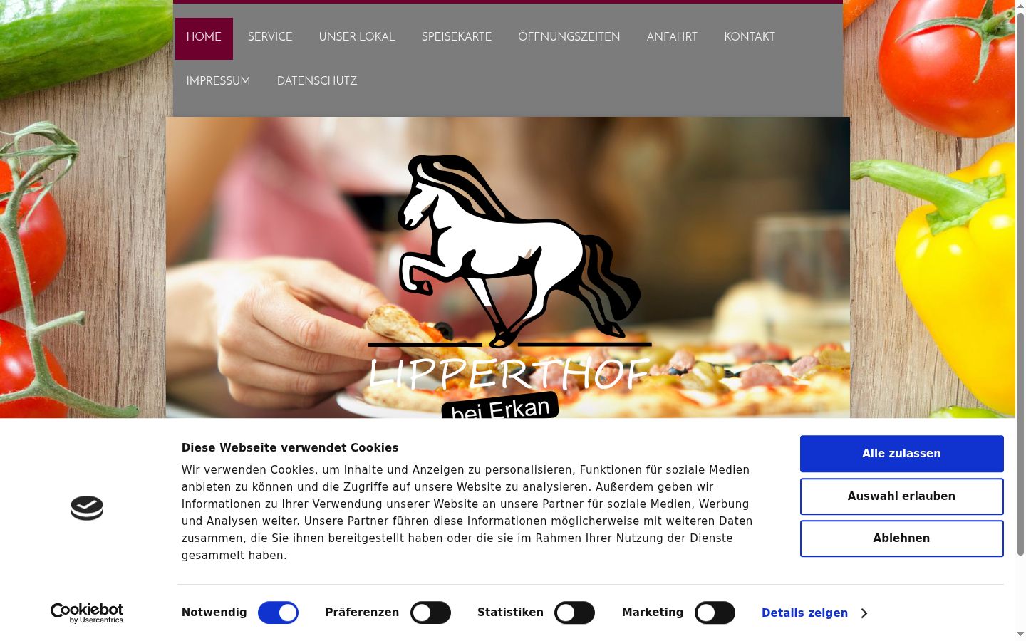 Screenshot del banner di consenso mostrato prima di qualsiasi interazione
