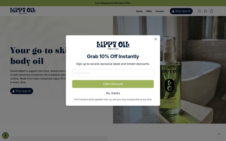 Screenshot of lippyoil.com
