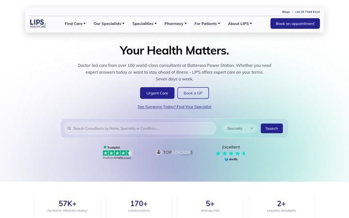 Screenshot of lips.org.uk