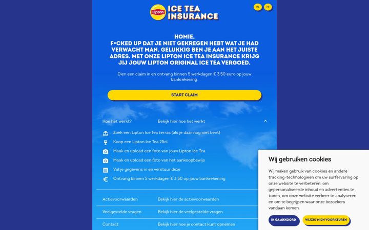 Screenshot of liptoniceteainsurance.be