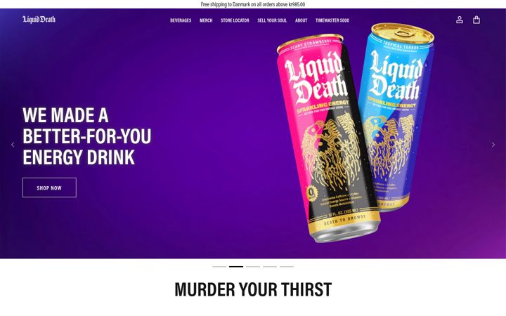 Screenshot of liquiddeath.com