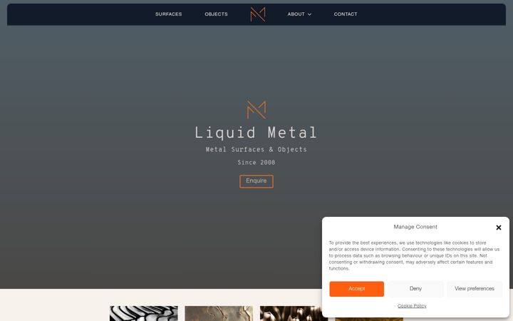 Screenshot of liquidmetal.uk