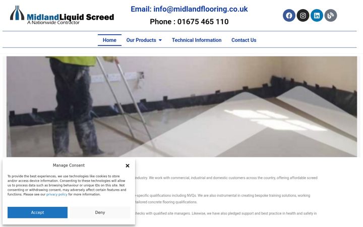 Screenshot of liquidscreedflow.co.uk