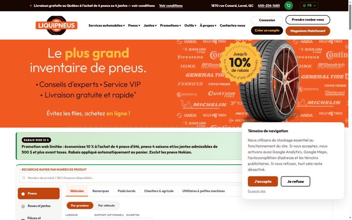 Screenshot of liquipneus.com