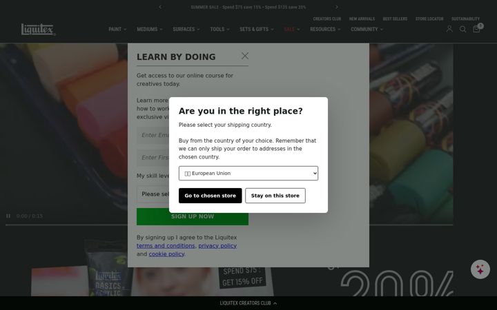 Screenshot of liquitex.com