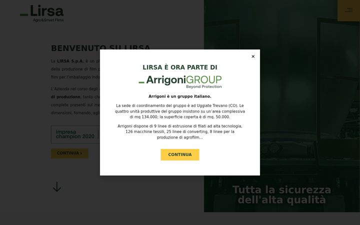 Screenshot of lirsa.it