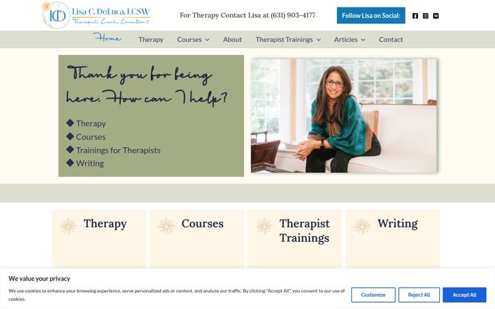Screenshot of lisacdeluca.com