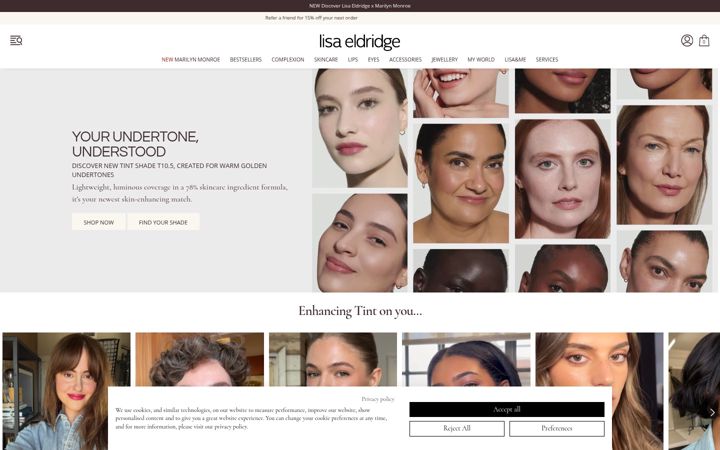 Screenshot του lisaeldridge.com
