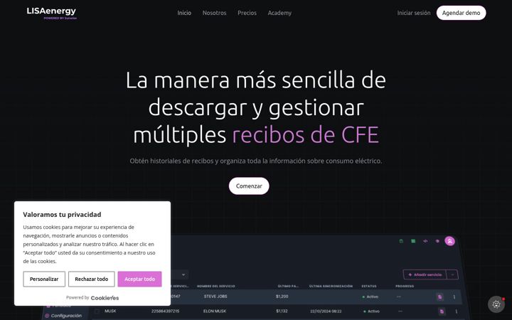 Screenshot of lisaenergy.com